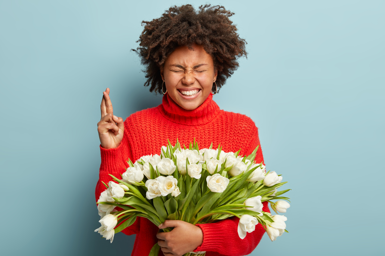 Lady with flowers